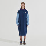 フーディーロングジャージドレス/HOODIE LONG JERSEY DRESS _ BLUE