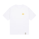 スモールドローイングスマイルショートスリーブTシャツ/Small Drawing Smile Short Sleeve Tee_White/Yellow Logo