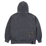 22スクレイプピグメントオーバーサイズヘビースウェットフーディ / 22 SCRAPE PIGMENT OVERSIZED HEAVY SWEAT HOODIE BEIGE / PURPLE / CHARCOAL