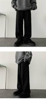 [Fleece] Cuss Slit Banded Waist Pants