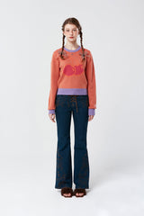 ビッグチェリーセーター / BIG CHERRY JACQUARD KNIT KS [CORAL]