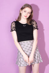 バタフライビーチTシャツ/butterfly patch t-shirt black