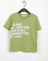 オフラインレタリングセミクロップ半袖Tシャツ