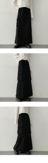 ウエストストリングカーゴロングスカート / Waist String Cargo Long Skirt