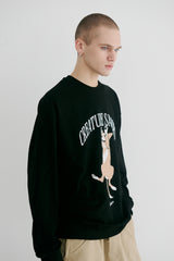 CS ラッキークルーネック / BSR2223FWPO070 CS LUCKY CREWNECK BLACK