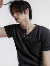 [COSYHARU MADE] single cotton short-sleeved shirt