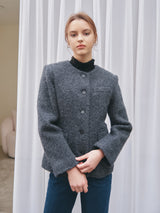HAIRY WOOL MUFFLER COAT_CHARCOAL (6638382153846)