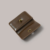 Flat Gold Wallet - Brown