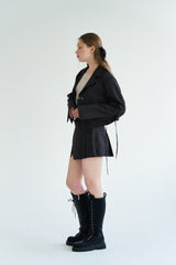 PLEATS WRAP SK (BLACK)