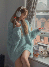 (ユニセックス) ベーシックウィンターアンゴラニット(12color)