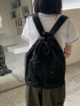 パオンツーポケットストリングキャンバスコットンバックパック / Paon Two-Pocket String Canvas Cotton Backpack