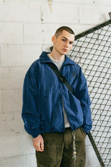 NYLON COLLAR WINDBRAKER - BLUE