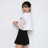 FBFネットクロップTシャツ/TOP(8643) FBF Net Crop Tee