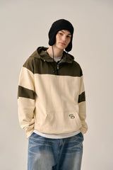 COLOR TONING PATTERN ANORAK -IVORY