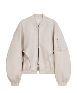 87-STAN026 [Vegan Leather]カーブドレイヤーボンバーレザージャケット