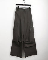 Minka Bag Ribbon Shirring Pintuck Cotton Cargo Pants