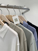 オンスリネン3ボタンカラー半袖ニットウェア / Oz Linen 3 Button Collar Short-Sleeved Knitwear (5 colors)