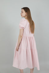ロマンティックシャーリングロングワンピース / Romantic Shirring Long Onepiece Pink