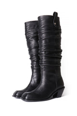 ブラーリーリンクルロングブーツ / BLURRY WRINKLE LONG BOOTS_3COLORS
