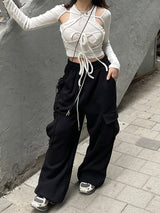 Strap Ribbon Halterneck Bolero Cardigan Set