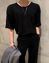 Drop Shoulder Cotton T-Shirt (6686730092662)