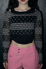 スターレイヤードトップ / star layered top - black