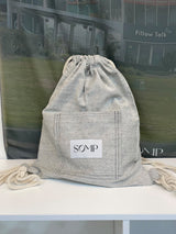 White denim multi bag