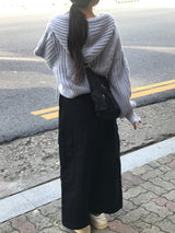 Lush back slit long skirt