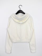 ベルベット クロップ フード ジップアップ / Velvet Crop Hood Zip Up (4color)