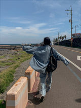 (UNISEX) ミストデニムシャツジャケット