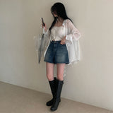 [Bellide made] Vintage Wood Washing Denim Shorts