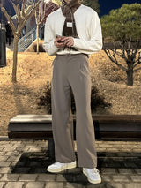 LMN ピンタックバックバンディングワイドスラックス / LMN pin tuck back-banding wide slacks (4 colors)