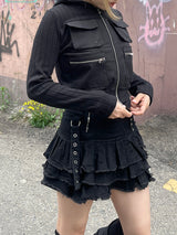 クロップドツーウェイカーゴフードジップアップ / Cropped Two-Way Cargo Hood Zip-Up