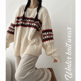 Rollin pattern coloring subtle twisted knitwear