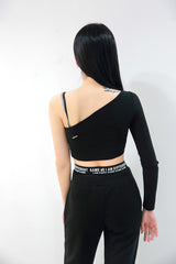 チェーンオフショルダークロップT/TOP(7002) Chain Off Shoulder Crop Tee