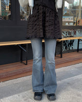 Crack demim boots cut pants