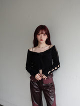 フラフィーニットカーディガンセット / FLUFFY KNIT CD SET (BLACK)