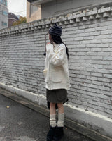 (Unisex) ヘイジーニットジップアップ