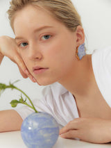 Artistic Gold earring_B(Blue) (6642406031478)