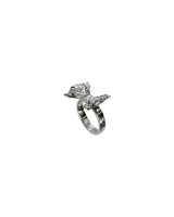 Ribbon ruffle silver ring