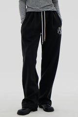カラーコンビネーションレタリングブラッシュトレーニングパンツ / Color combination lettering brushed training pants (3color)