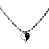 Ying yang heart necklace (6672843374710)