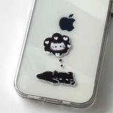 ブラック - ミスユーサムキャットカップル フォンケース