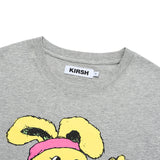WITTY BUNNY LOOSE FIT GRAPHIC T-SHIRT [MELANGE GRAY]