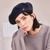 VA Square Stud Wool Beret / Gray