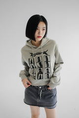 フォトクロップフードTシャツ/Photo Crop Hooded T-shirt (2color)