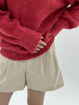 Vネックブラッシュアルパカニット/V-neck brush alpaca knit (2color)