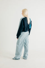バッグクロップスウェットシャツ / NAVY BAG CROP SWEATSHIRT (fleece)