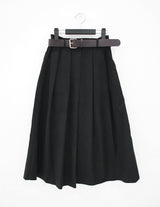 クリーンベルトロングスカート/Clean belt long skirt (2color)