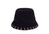 (핸드메이드) 핑크-네이비-햇 / (HANDMADE EMBROIDERY) PINK-NAVY-HAT (6656020873334)